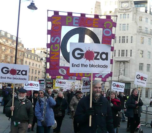 Members of KPC marching past BBC Broadcasting House on 24th January
