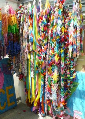 Paper cranes at the Children's Peace Monument