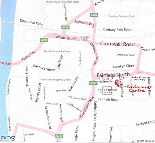 Location of Kingston Environment Centre