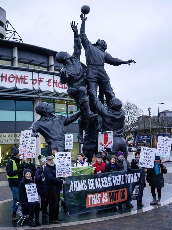 Arms dealers at Twickenham stadium