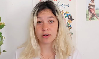 girl with dyed blonde hair