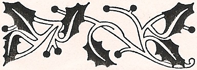 A decorative drawing of swirling holly